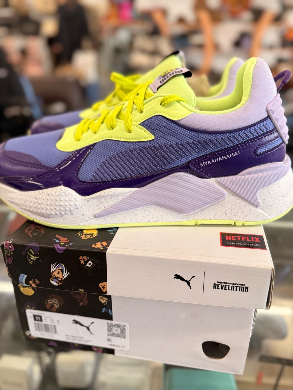 Puma RS-X Skeletor Box Art in Black, Purple, Yellow & Lime - Picture 5 of 6